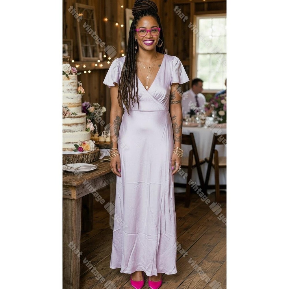 Selkie Anthropologie Ballerina Flutter Silk Slip Bias Cut Dress, XL $395